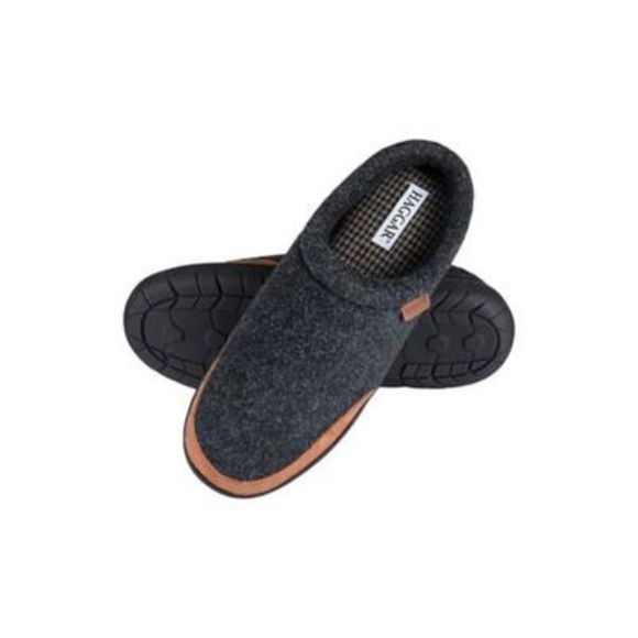 Haggar Other - Haggar Men's Microsuede Trim Bumper Felt Clogs - CHARCOAL